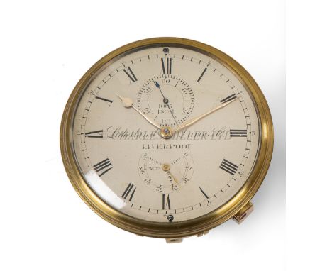 A 2 DAY CHRONOMETER MOVEMENT BY LITHERLAND DAVIES & CO., LIVERPOOL, CIRCA 18453in. silvered dial signed as per title and numb