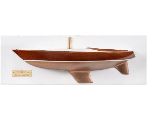 A BUILDER'S YARD HALF MODEL FOR TED HEATH'S RACING YACHT MORNING CLOUD II, WINNER OF THE ADMIRAL'S CUP, 1971the 30in. hull ca