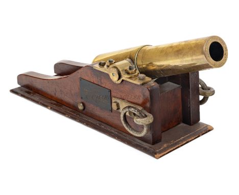 A LINE THROWING GUN BY D. KAHNWEILER &amp; SONS NEW YORK, CIRCA 1880heavily cast in brass with 2½in. smooth bore, stamped aro