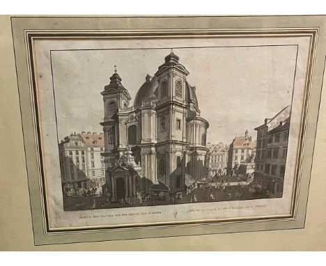 Six Austrian / Viennese scenic prints, hand coloured aquatints, by or after Carl Schutz, c.1780s, including - Haupt Ansicht d