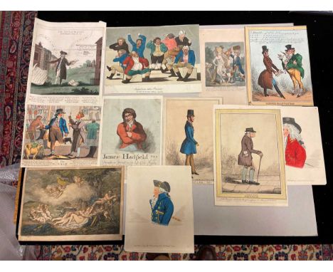 A collection of 25 character prints, 19th century, smaller sizes, with coloured caricatures by or for Carington Bowles, R. Di
