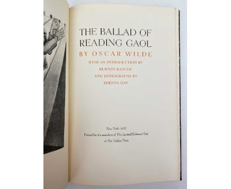 WILDE (Oscar) The Ballad of Reading Gaol, New York, The Limited Editions Club 1937, no. 91 of 1500 copies signed by Zhenya Ga