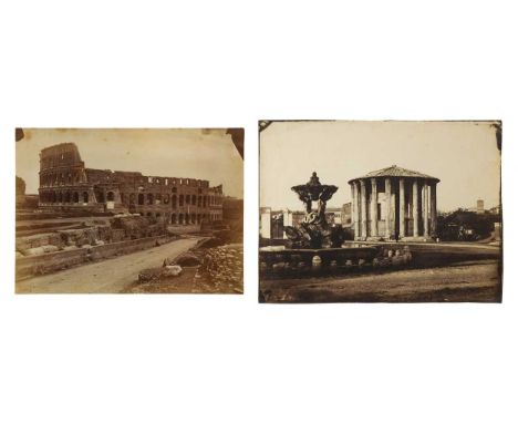 An early photograph of the Colosseum, Rome, inscribed to the reverse in pencil 'Neg by Hon W Vernon / Print'd by J Watson 185