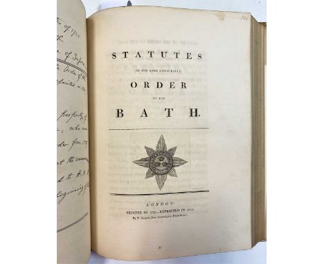 The Most Honourable Order of the Bath, c.1875-1913, 4to, mostly in manuscript with some printed sections, around 400pp. Inclu