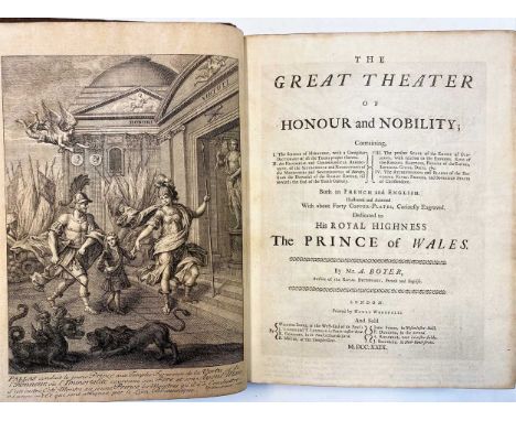 BOYER (A) The Great Theater of Honour and Nobility, 1729, small 4to, engraved frontispiece and 30 plates, including folding, 