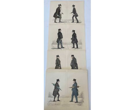Modern Athenians, 24 plates of hand coloured portrait etchings of Scottish personalities by Benjamin Crombie, loose sheets c.