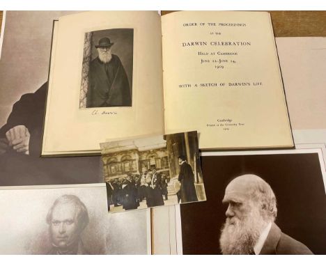 DARWIN (Charles) Order of Proceedings at the Darwin Celebration, 1909, portrait frontispiece, cloth backed boards; with a pho