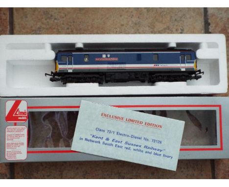 Lima - an OO gauge diesel electric locomotive class 73/1 Kent &amp; East Sussex Railway in Network South East red, white and 