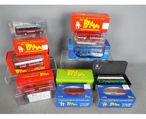 Britbus - Creative Master - A fleet of 8 boxed 1:76 scale buses including Merseyside P.T.E Scania Metropolitan, Ribble Atlant