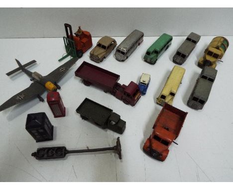 Dinky - Johillco - A collection of 16 vintage diecast vehicles and accessories. Lot includes Dinky # 25m Bedford tipper, # 40