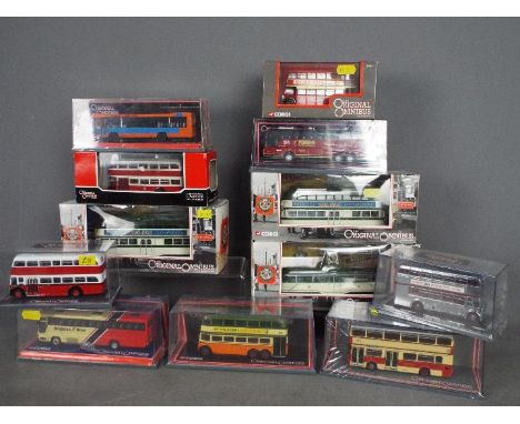 Corgi Original Omnibus - A collection of 12 boxed 1:76 scale bus and tram models including # 42907 Edinburgh Transport Optare