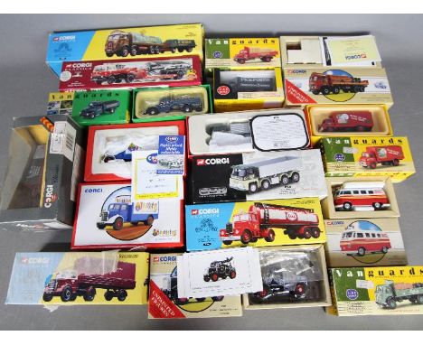 Corgi - Vanguards -  A lot of 15 diecast trucks in several scales including # 29301 Arthur Duckett Guy Invincible tipper, Van