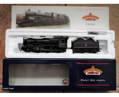 Bachmann Branch-Line - an OO gauge locomotive 2-6-0 crab, BR lined black livery with coal rail, op no 42765 # 32-176, appears