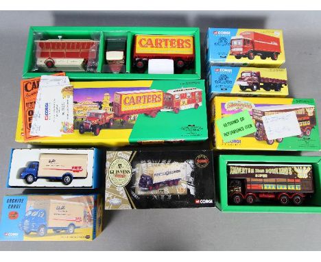 Corgi Classics - A collection of 6 boxed Corgi lorries including # 16501 Carter's Fair Scammell Highwayman set, # 21201 AEC Q