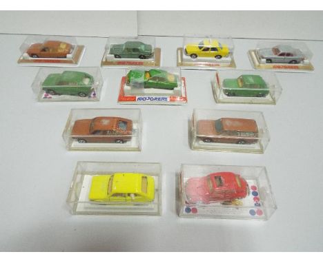 Majorette - Eleven Toy Car Models - # 202 VW 1302, # 203 Fiat 127, # 210 VW Golf, # 220 Volvo 245 D, # 234 Simca 1100, # 240 