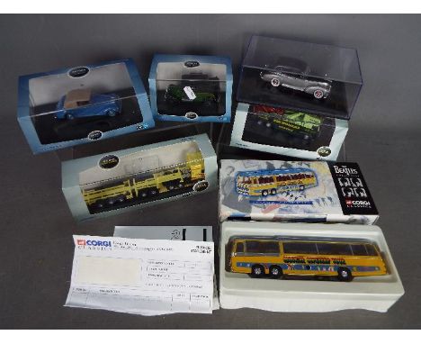 Oxford Diecast - Corgi - A group of 6 boxed Oxford and Corgi vehicles in various scales including The Beatles Bedford VAL bus