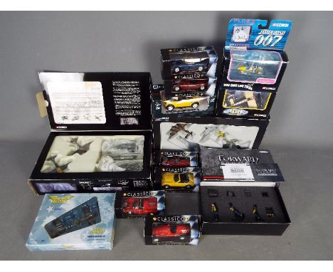 Corgi - MB Collection - A lot of 13 boxed diecast cars, aircraft and figures in various scales including Corgi Bombers of the