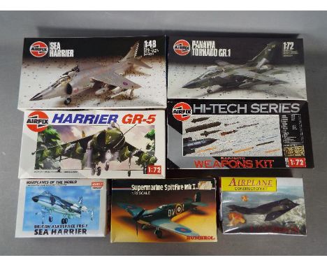 Airfix - Humbrol - Academy Minicraft - A collection of 7 boxed aircraft and similar model kits in 1:72 and 1:44  scales inclu
