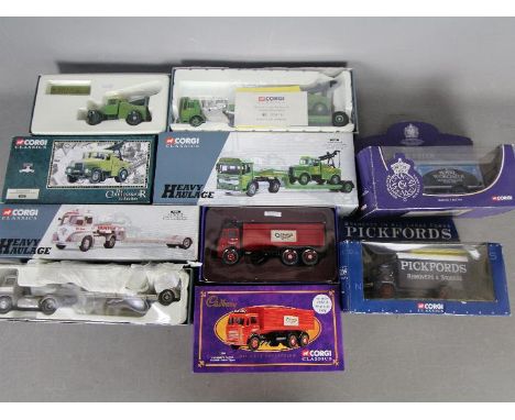 Corgi Classics - A collection of 6 boxed Corgi lorries including # 13501 Foden low loader, # 23501 Cadbury Leyland tipper, # 