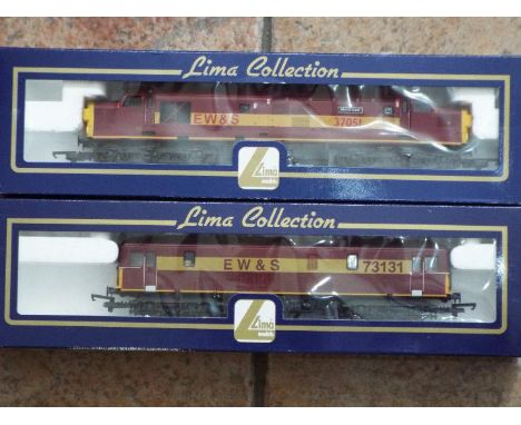 Lima Collection - two OO gauge diesel electric EW &amp; S locomotives with maroon and yellow livery comprising class 73 op no