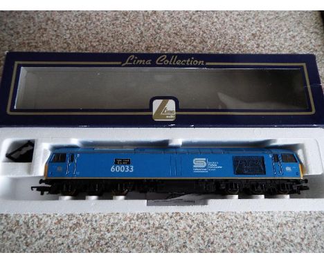 Lima Collection - an OO gauge diesel electric locomotive, class 60 Tees Steel Express op no 60033 blue livery British Steel #