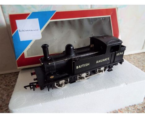 Bachmann - an OO gauge tank locomotive class J72, 0-6-0T BR black livery op no 68745 # 37-055, appears ex+ to nm in ex Lima w