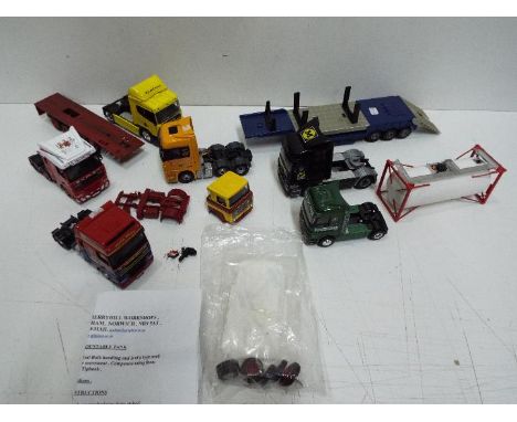 Corgi - Realtoy - A lot of 7 tractor units and 2 trailers in several scales including Corgi DAF XF430, Corgi Mercedes Actros 