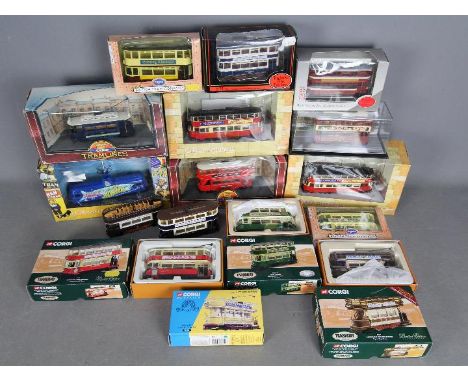 Corgi - EFE - John Ayres Diecasts - A fleet of 14 boxed and 2 loose 1:76 scale tram models including Corgi # 36604 Croydon op