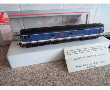 Lima - an OO gauge diesel electric locomotive class 50 Network South East 'Ark Royal', blue livery, issued in a limited editi