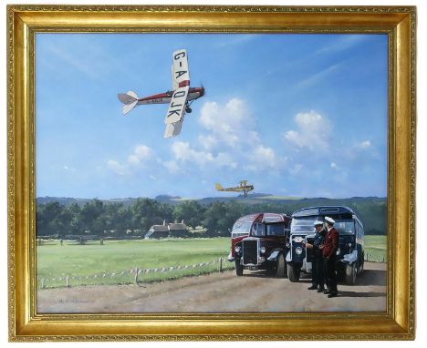 ‡ Alec Macdonald GAvA (born 1954) Just The Ticket, acrylic on canvas, framed, a painting depicting an Air Fete with DG82a Tig