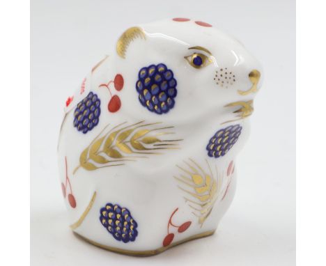 Royal Crown Derby harvest mouse paperweight, lacking stopper, no cracks or chips, H: 65 mm. UK P&amp;P Group 1 (£16+VAT for t