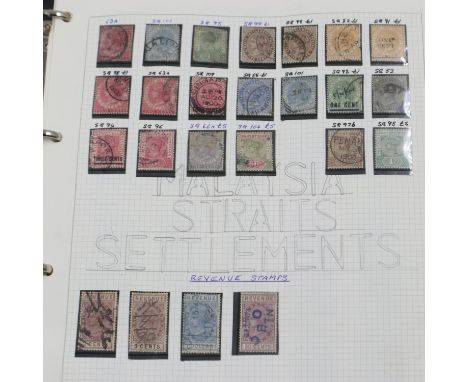Album of Malaysia, Straits Settlements and Malay State stamps. UK P&amp;P Group 1 (£16+VAT for the first lot and £2+VAT for s