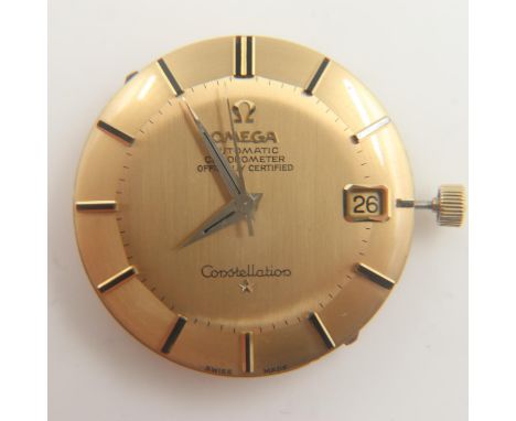 OMEGA: gents Constellation automatic chronometer movement with dial and lens, working at lotting. UK P&amp;P Group 1 (£16+VAT