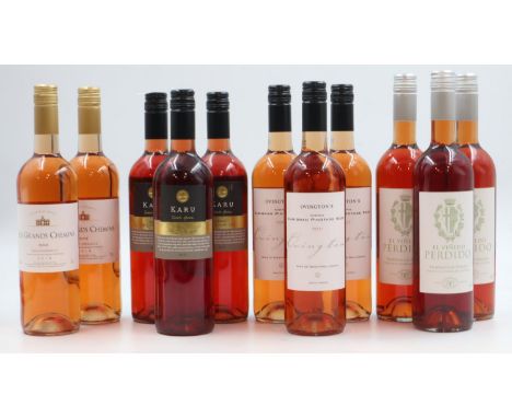 Eleven bottles of mixed rose wine, mainly 2010 and 2011. Not available for in-house P&amp;P