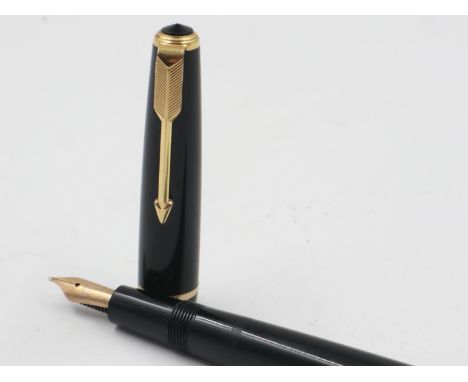 Parker Duofold fountain pen with 14ct gold nib and screw cap. UK P&amp;P Group 1 (£16+VAT for the first lot and £2+VAT for su