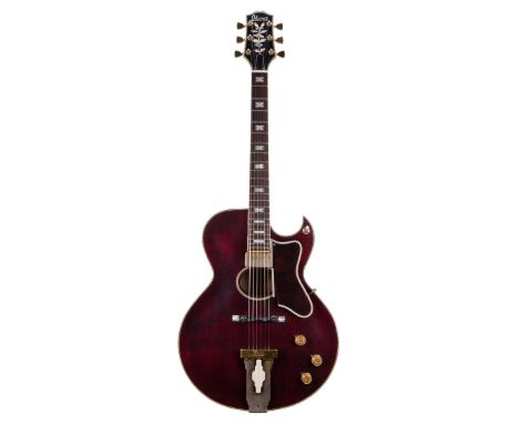 1970s Ibanez 2453 Howard Roberts hollow body electric guitar, made in Japan; Finish:  wine red, minor imperfections; Fretboar