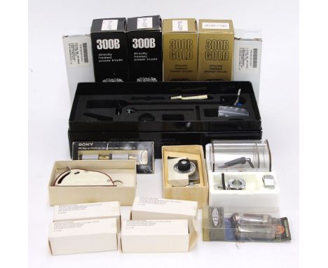 Small selection of record turntable spares, including Ortofon Naim Audio Tone arm, boxed etc; also a small selection of speci