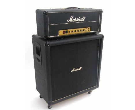 1977 Marshall JMP Super Bass 100 watt MK II guitar amplifier head, ser. no. 08634J; together with a Marshall VBC412 Bass 4 x 