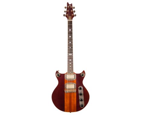 John Hornby Skewes XG-250 electric guitar, circa 1980, ser.no. 80xxx7; Finish: walnut, various minor blemishes; Fretboard: ro