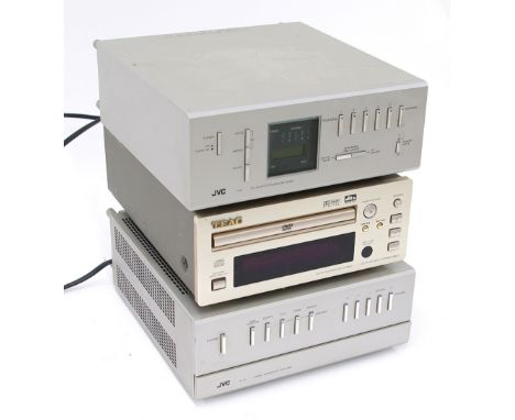 JVC A-M1 stereo integrated amplifier; together with a JVC T-M1 FM quartz synthesizer tuner and a Teac DV-H350 DVD player (3)
