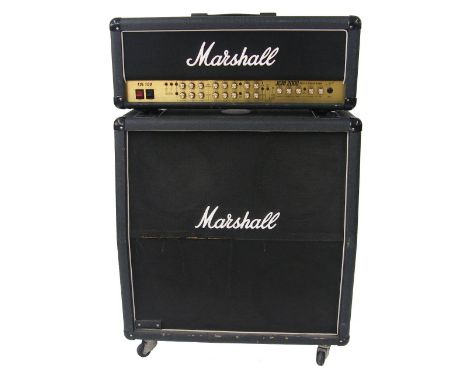 Marshall TSL100 JCM2000 Triple Super Lead guitar amplifier head; together with a Marshall 1960A 4 x 12 speaker cabinet