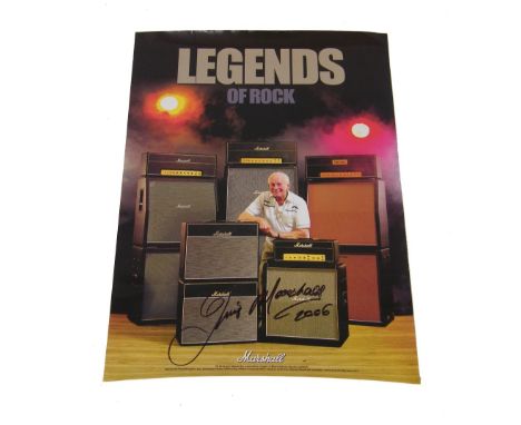 Marshall Legends of Rock poster - hand signed by Jim Marshall, 2006, 23" x 16"