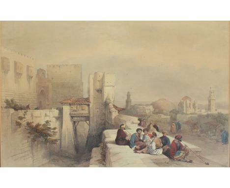Louis Haghe after David Roberts (British, 1796-1864) Citadel of Jerusalem hand coloured lithograph, pub. G. F. Moon, June 1st