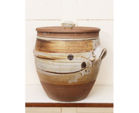 **Michael (Mick) Casson, OBE (British, 1925-2003): a large studio pottery stoneware covered storage jar or bread crock - with