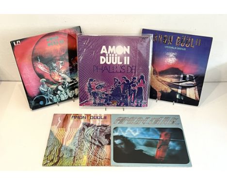 Vinyl LP records:&nbsp;5 x albums by Amon D&uuml;&uuml;l II - comprising Phallus Dei; Carnival in Babylon (Italian first rele
