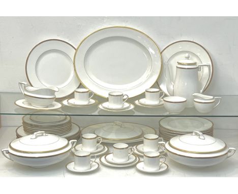 A Royal Worcester Viceroy pattern part dinner service for eight place settings - black printed factory marks, comprising two 