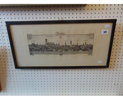 A framed and glazed print, Munchen