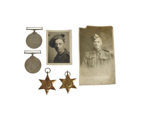 WW2 GROUPS TO TWO BROTHERS WW2 Medals and Photograph of DVR J E Lewis RASC attached RAMC 1939/45 Star, F&amp;G, Defence and W