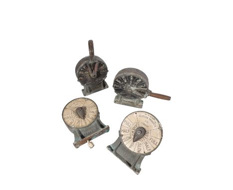 FOUR BRONZED SHIPS TELEGRAPHS "BRIDGE TO THE ENGINE ROOM" GAUGES made by Teleflex Products Ltd, London, patent no. 380240 (4)