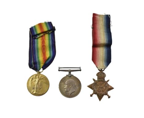 1914 STAR TRIO TO PRIVATE TAYLOR OF THE ARMY SERVICE CORPS Harry John Taylor landed in France on 17th August 1914 as part of 